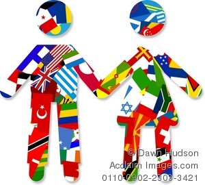 Clipart Illustration Of A World Flag Travelling Couple Holding Hands