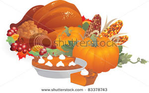 Clipart Image  A Stuffed Thanksgiving Turkey With Indian Corn