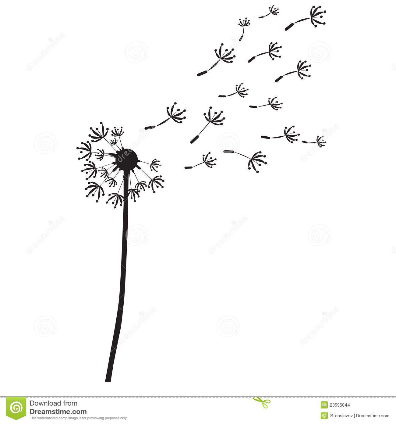 Dandelion Outline Silhouette Stock Images   Image  23595044