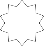 Geometric Figure With 20 Sides In The Shape Of A 10 Point Star