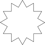 Geometric Figure With 24 Sides In The Shape Of A 12 Point Star