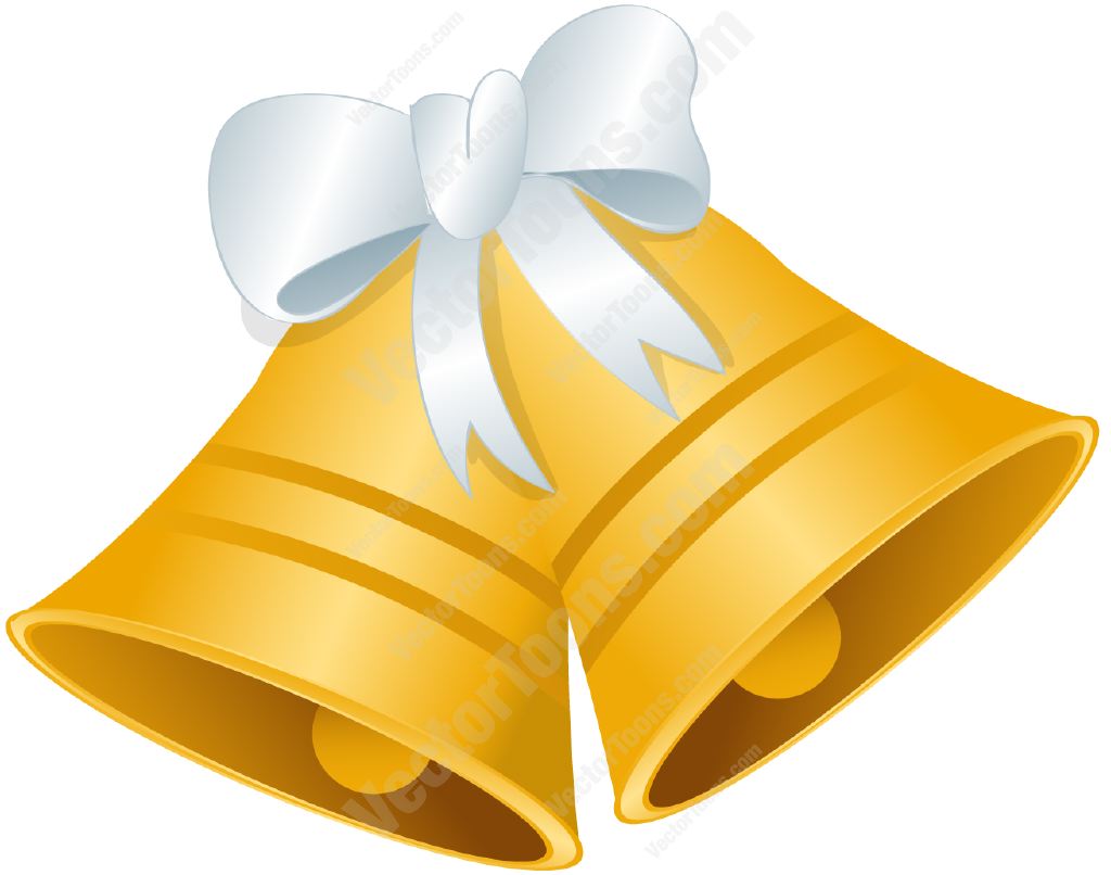 Gold Bells With A White Bow