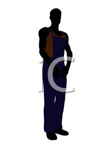 Male Model Wearing Overalls   Royalty Free Clipart Picture