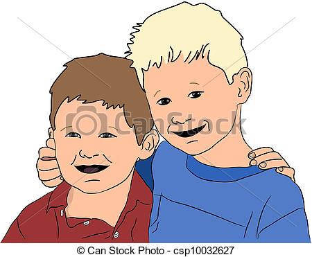 Stock Illustration   Two Young Boys   Stock Illustration Royalty Free