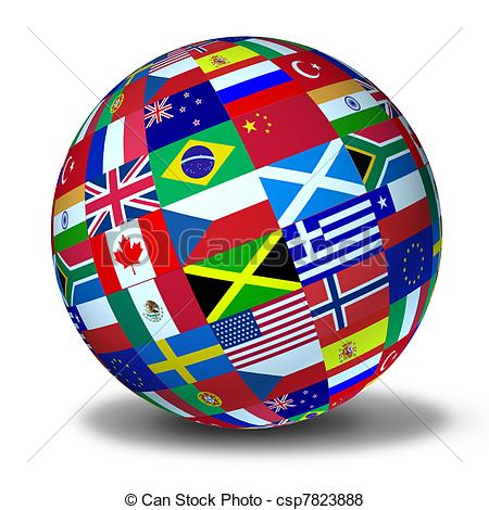 Stock Illustration   World Flags Sphere   Stock Illustration Royalty