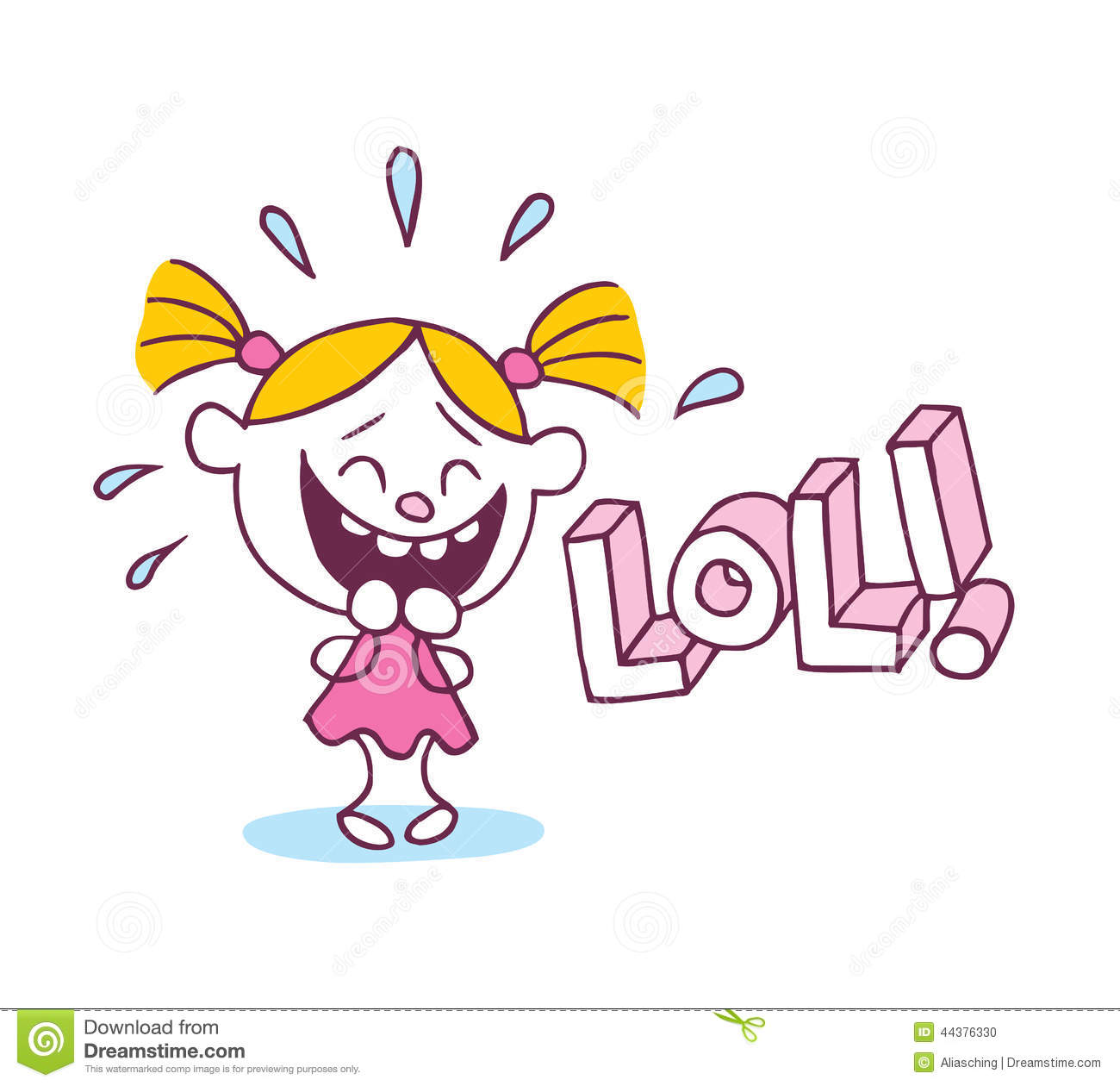 Stock Vector  Lol Laughing Out Loud Little Cute Girl