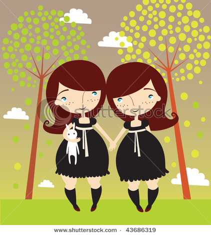 Two Sisters Holding Hands Clipart Twin Girls Holding Hands