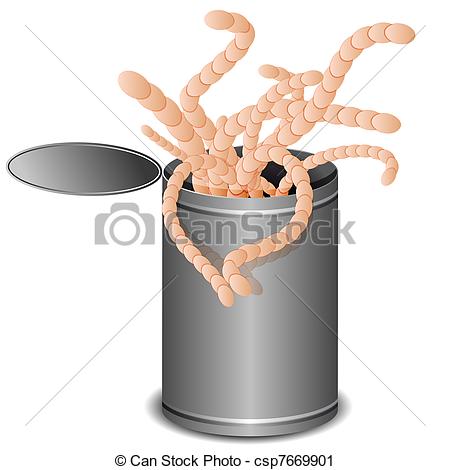 Can Of Worms   An Image Of A Can Of Worms Csp7669901   Search Clipart