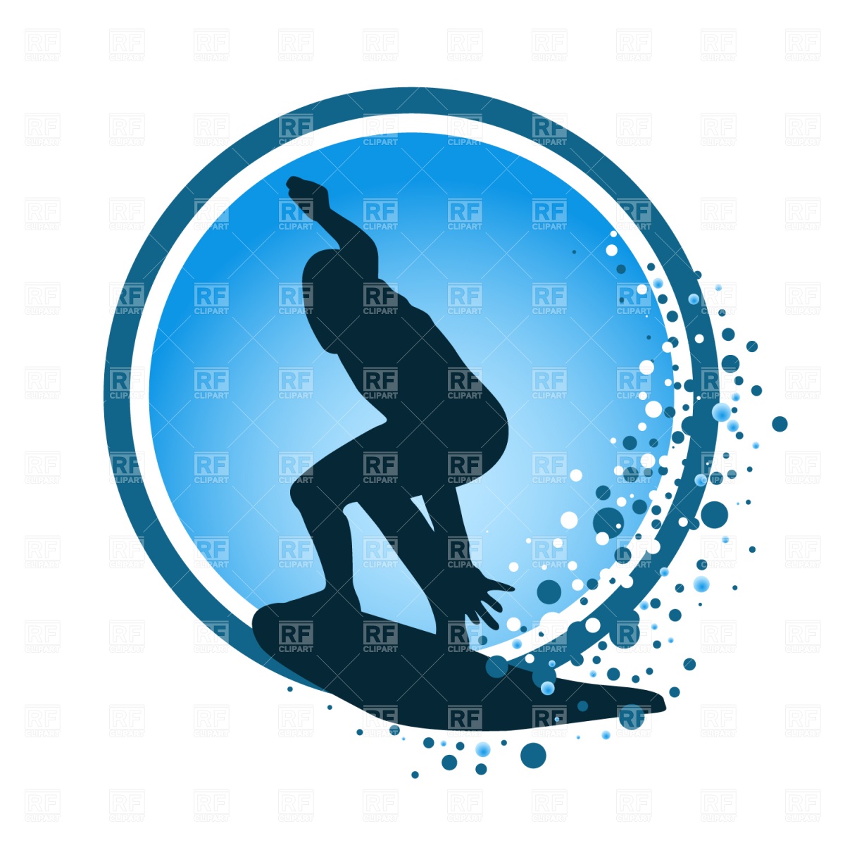 Clipart Catalog   Icons And Emblems   Surfer Download Royalty Free