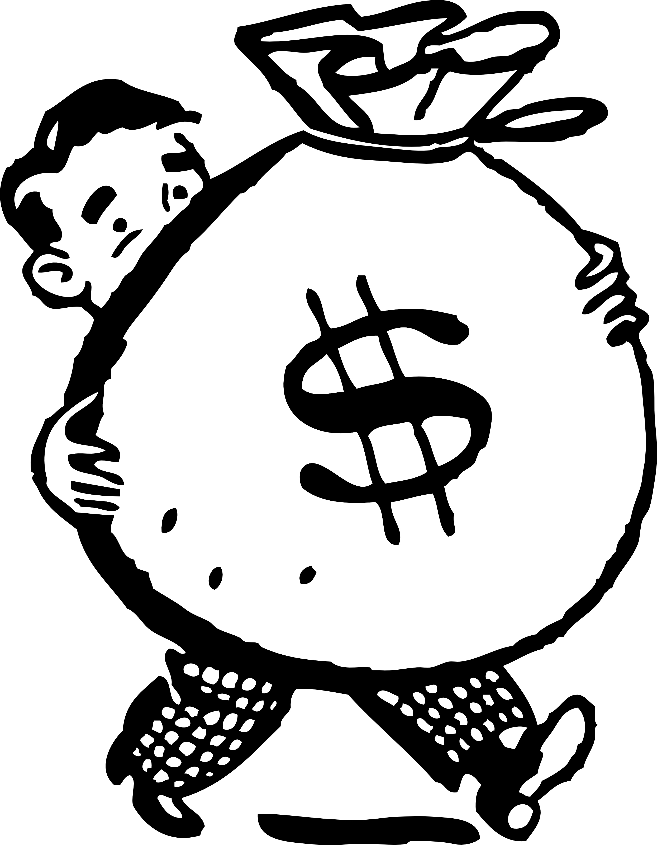 Clipart Illustration Of Man Carrying Big Bag Of Money With Dollar Sign