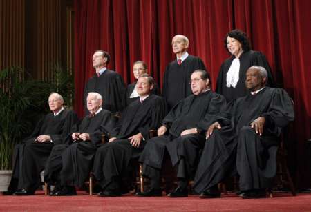 Court Justices Gather For An Official Picture At The Supreme Court