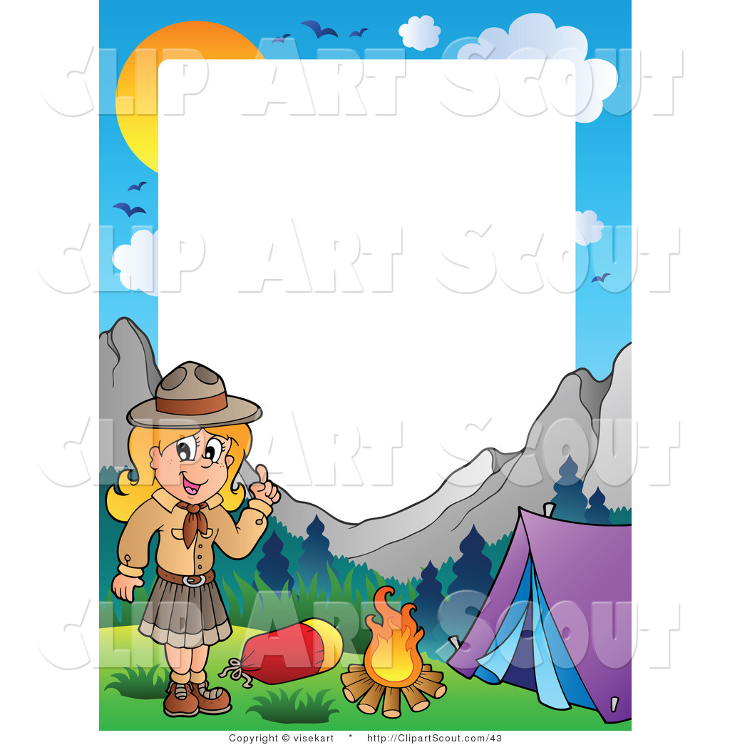 Girl Scout Camping Clip Art Clipart Of A Scout Girl Frame