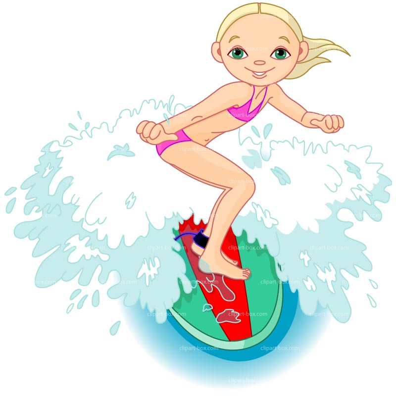 Girl Surfing Clip Art Clipart Surfing Girl