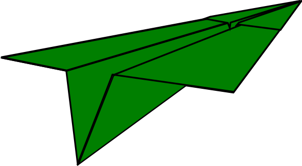 Green Paper Airplane Clip Art At Clker Com   Vector Clip Art Online