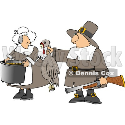 Holding Up A Dead Turkey For His Wife To Cook Clipart   Djart  4923