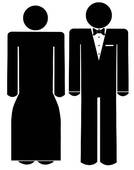 Man And Woman Dressed In Formal Wear   Gown And Tuxedo   Royalty Free