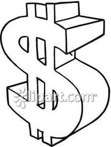 Money Bills Clipart Black And White Black And White Dollar Sign    