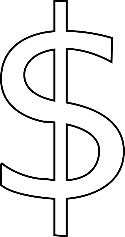 Money Sign Clip Art Black And White Bedrock Clipart Dollar Sign Money