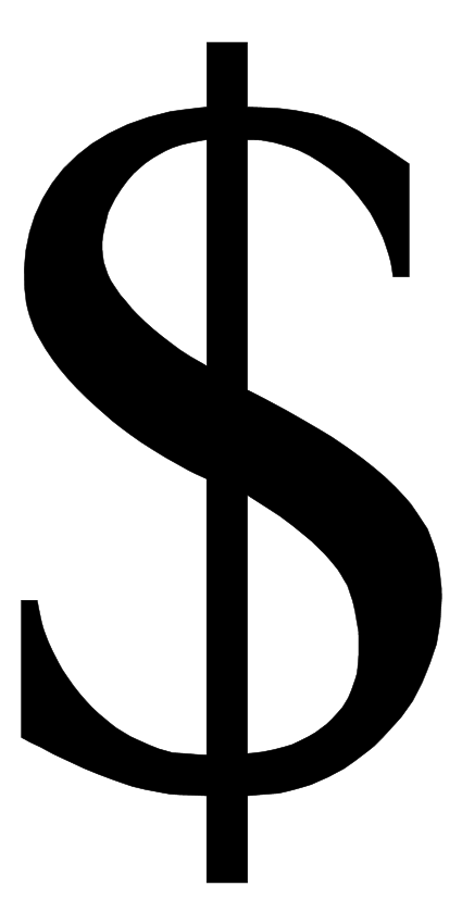 Money Sign Clip Art Black And White Black Dollar Sign Clipartthree