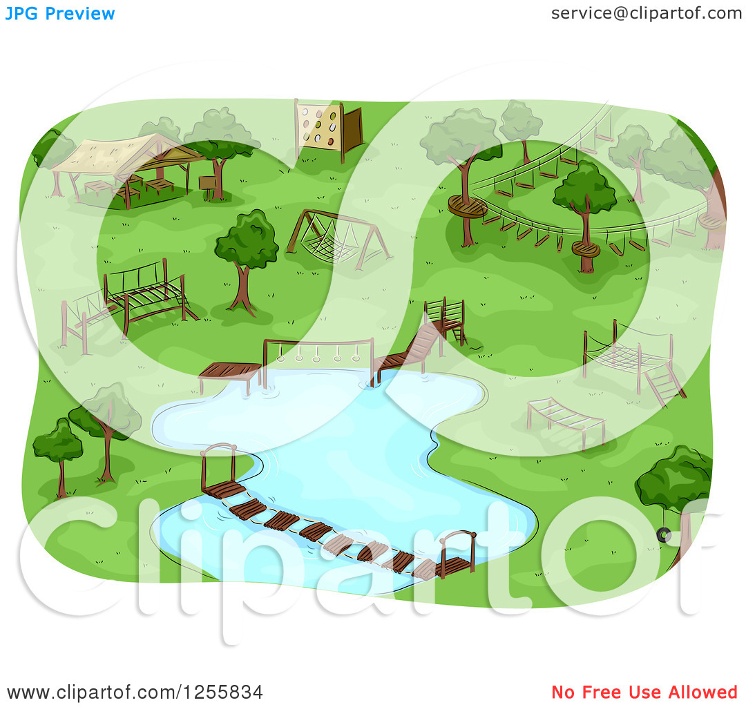 Obstacle Course Clip Art Illustration Of A