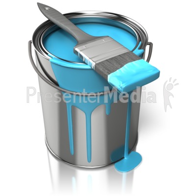 Paint Can With Brush   Home And Lifestyle   Great Clipart For