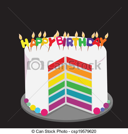 Rainbow Cake Decorated With Colorful    Csp19579620   Search Clipart