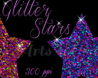 Silver Glitter Stars Clipart Glitter Stars