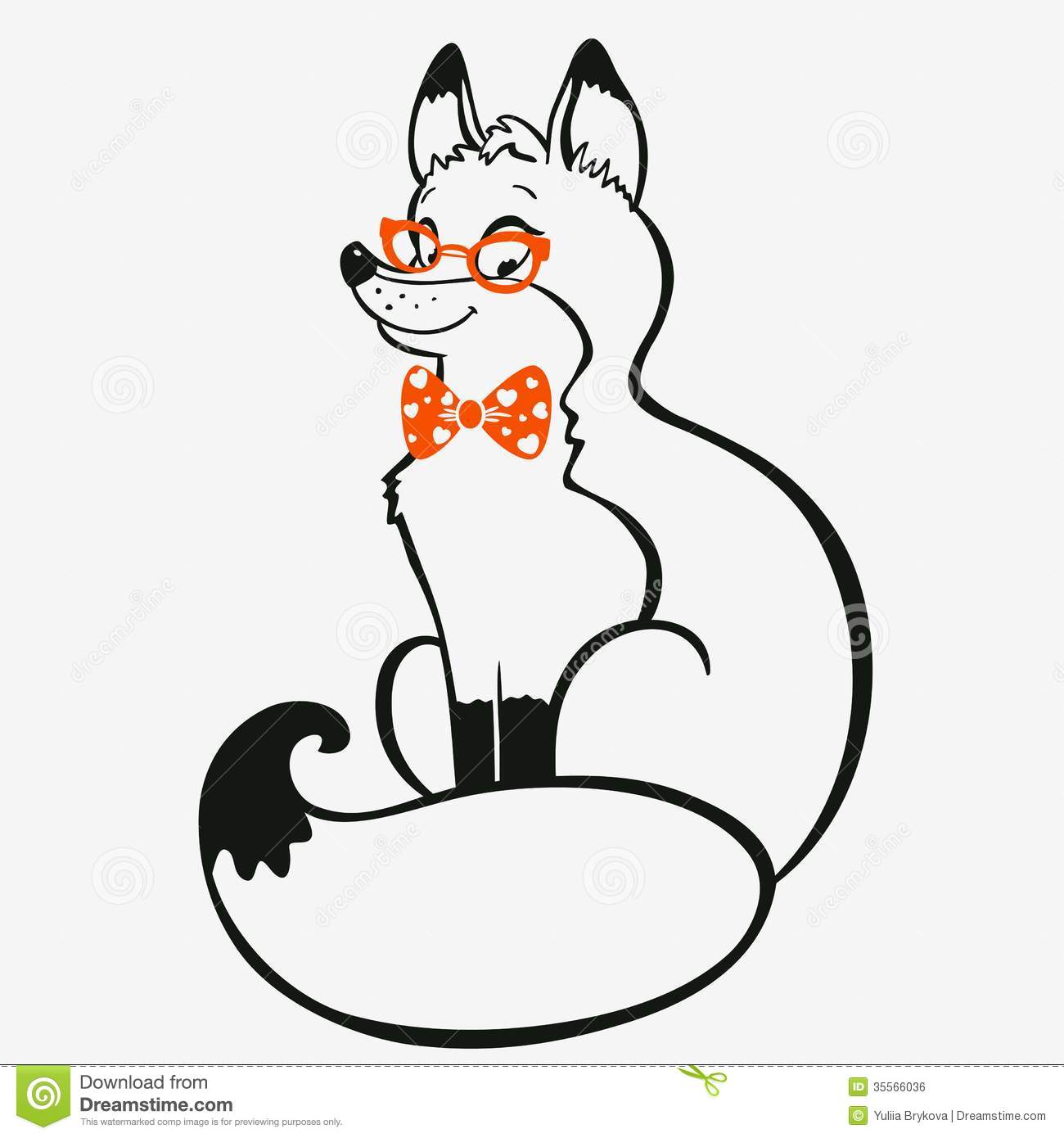 Sitting Fox Silhouette Royalty Free Clipart