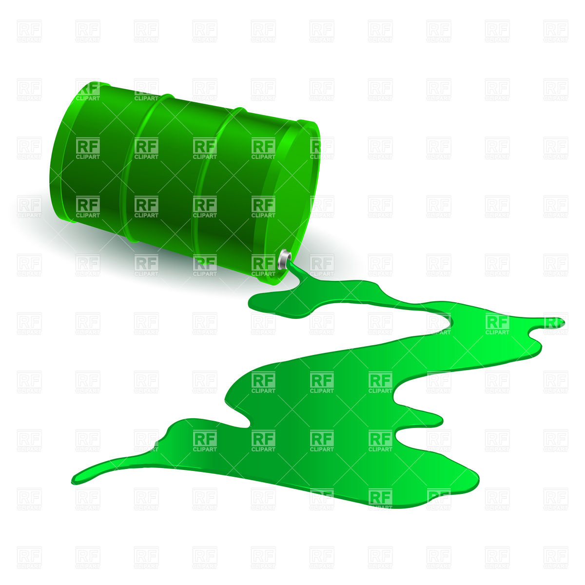Spilled Green Chemical Liquid And Oil Barrel 6941 Objects Download    