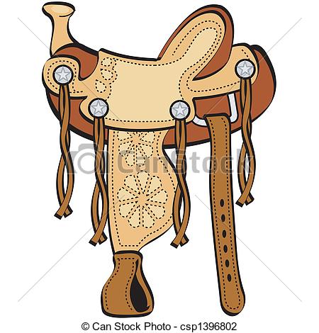 Vector   Saddle Western Horse Clip   Stock Illustration Royalty Free