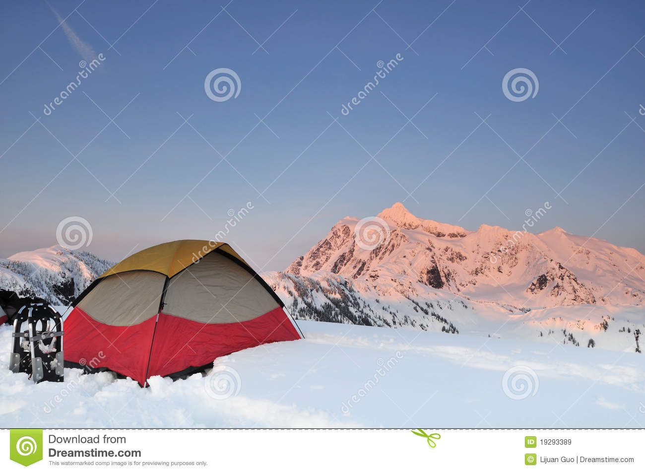 Winter Camping At Huntoon Point On Artist Ridge Mount Shuksan On The    