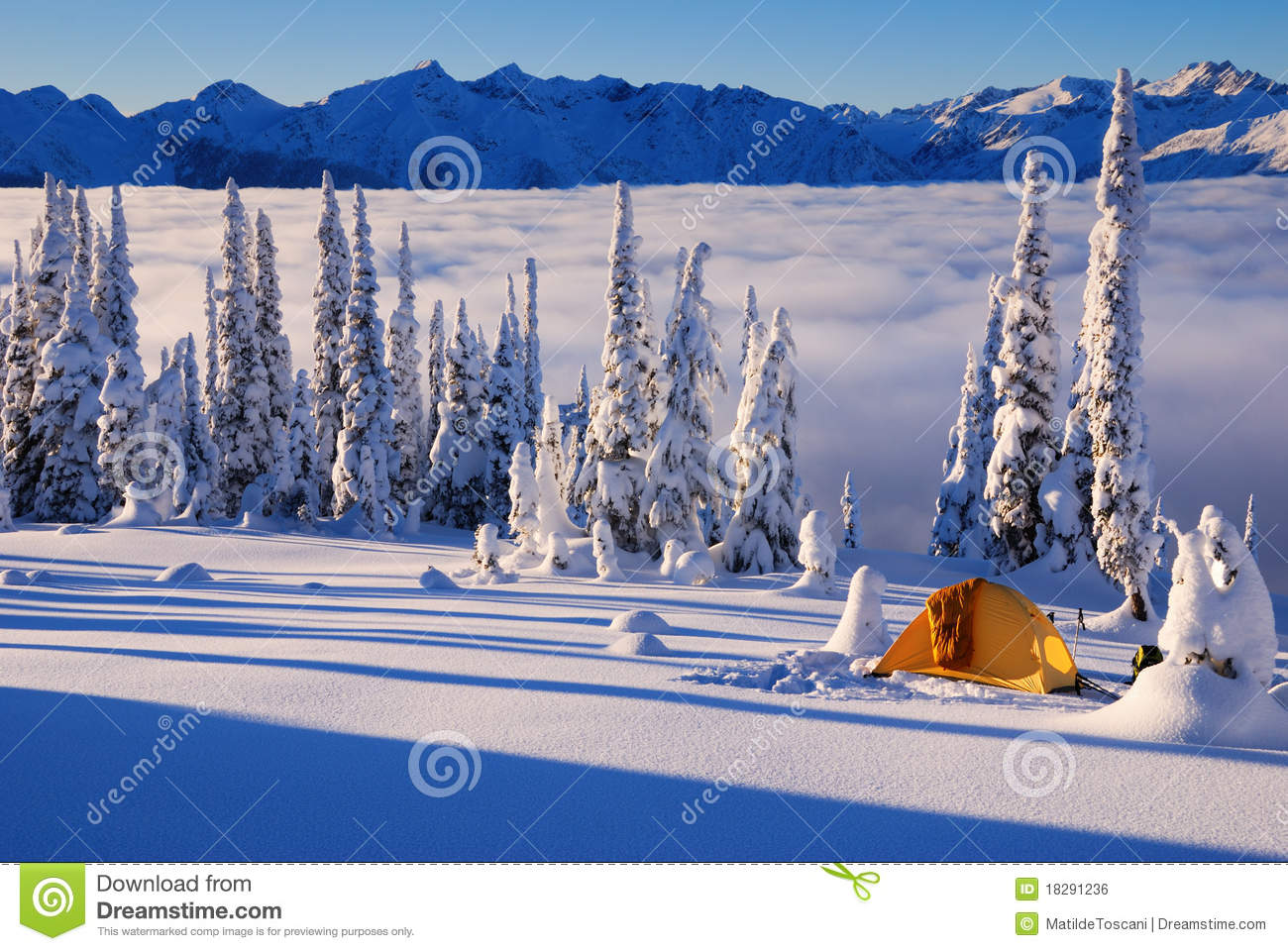 Winter Camping Royalty Free Stock Image   Image  18291236