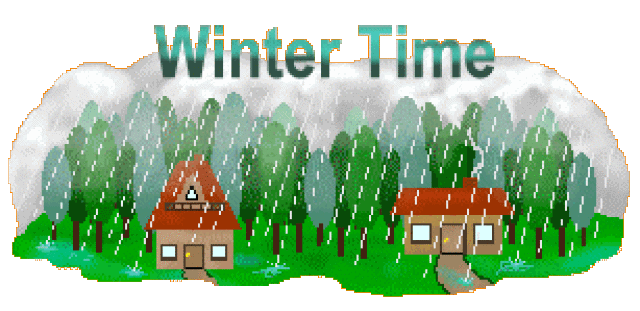 Winter Clip Art   Free Winter Clip Art   Cabins And Forest In Heavy    