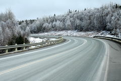 Winter Highway Guardrail Stock Photos   Images