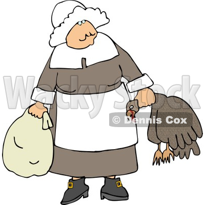 Woman Carrying A Dead Turkey By Its Neck Clipart   Dennis Cox  4919