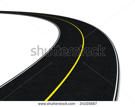 3d Illustration Of Asphalt Road Over White Background   Stock Photo