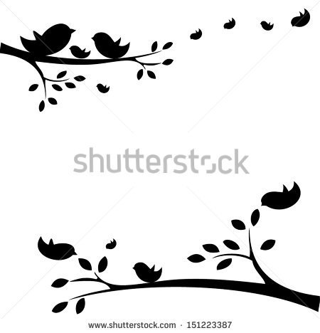 Birds On Tree Branch Stock Photos Illustrations And Vector Art