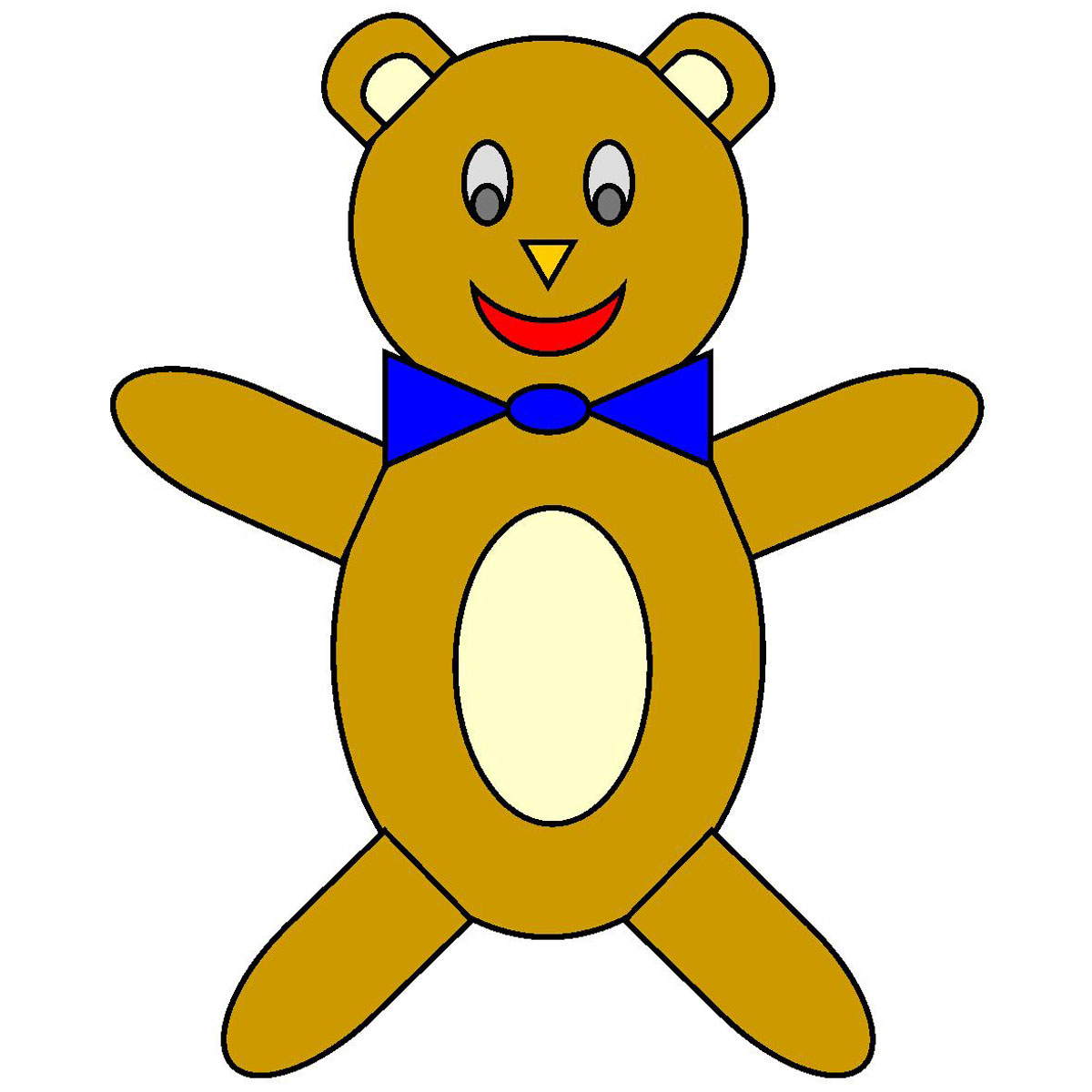 Clip Art  Basic Shapes  Teddy Bear Color