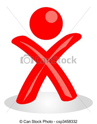 Clip Art Of Cheering Person   A Stylized Person Cheering All Isolated    