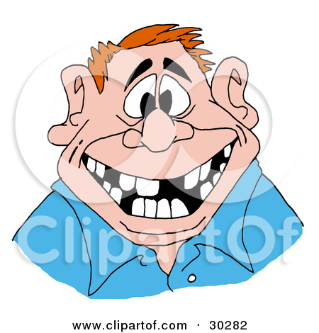 Clipart Illustration Of A Red Haired Caucasian Man Flashing A Big