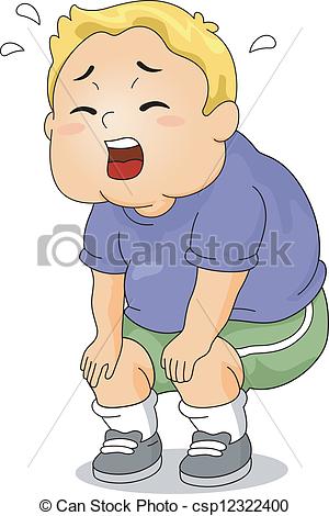 Clipart Of Tired Overweight Kid   Illustration Of An Overweight Boy
