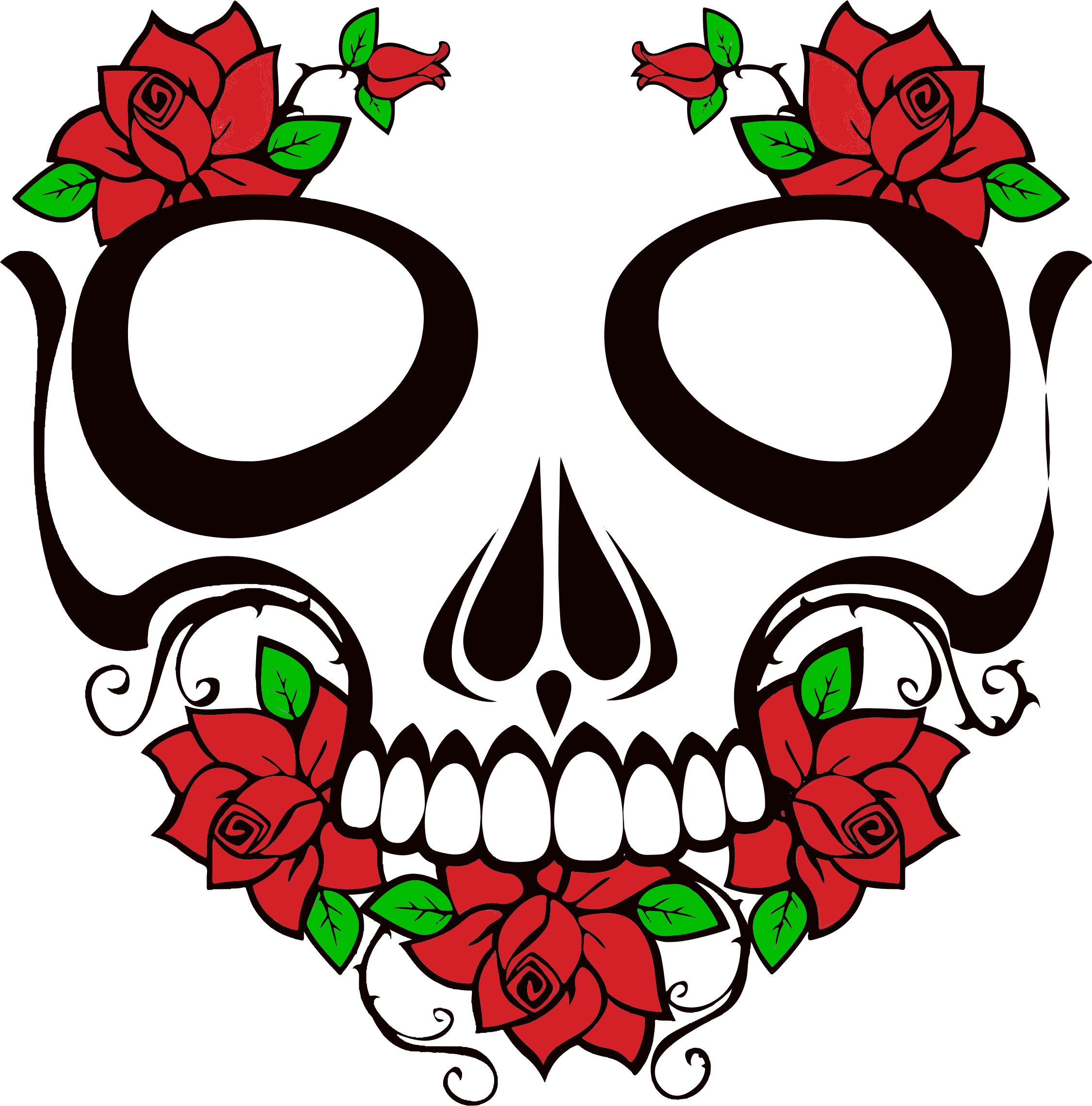 Clipart   Skull And Roses