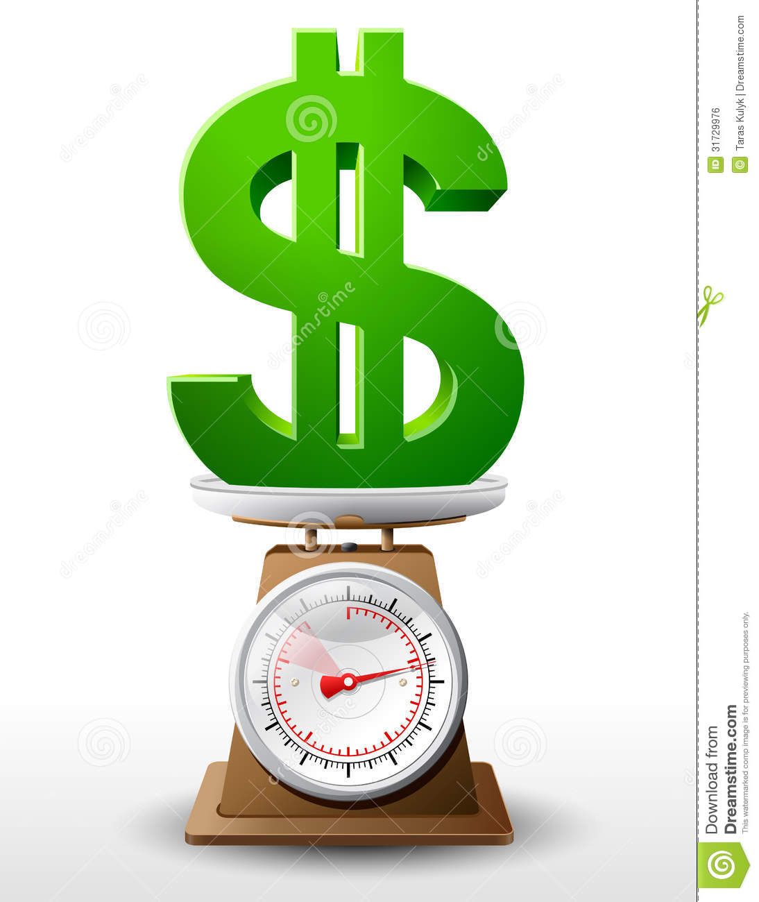 Dollar Sign On Scale Pan Royalty Free Stock Image   Image  31729976
