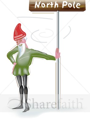 Elf At North Pole   Religious Christmas Clipart