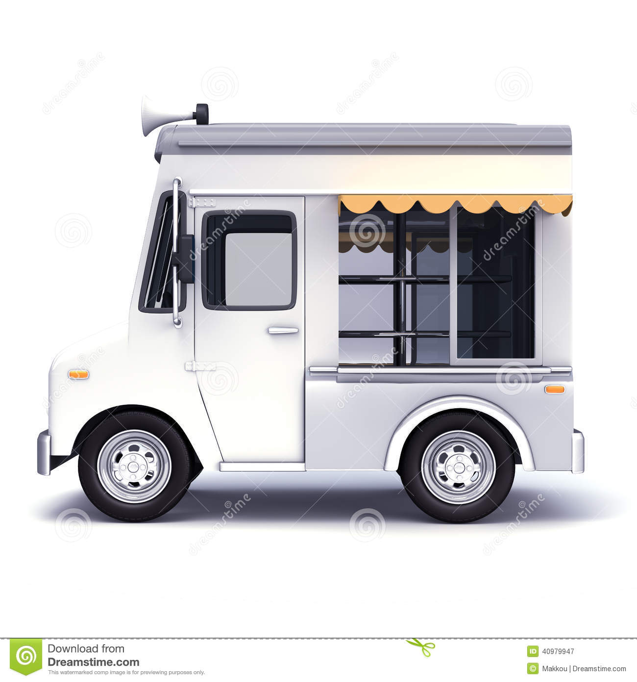 Food Truck White Stock Illustration   Image  40979947