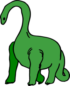 Green Long Necked Dinosaur Clip Art At Clker Com   Vector Clip Art
