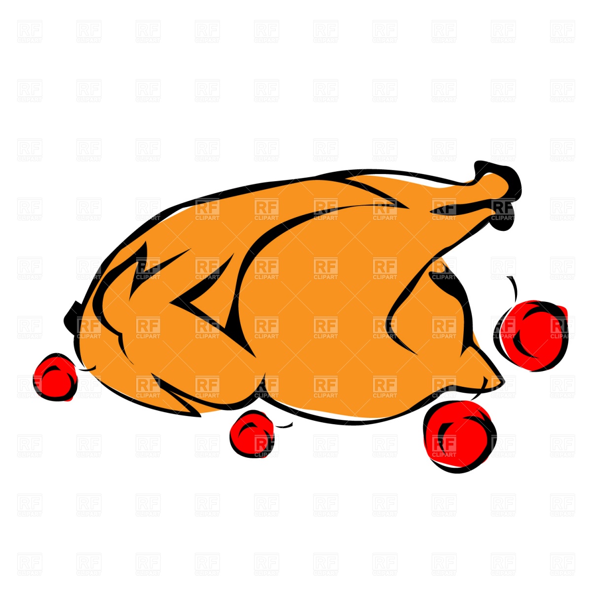 Grilled Chicken Clipart Roasted Turkey Download Royalty Free Vector