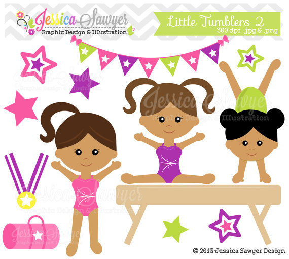     Gymnastics Clip Art Tumbling Graphics For Personal Or Commercial Use