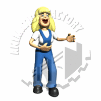 Hillbilly Woman Laughing Hard Animated Clipart