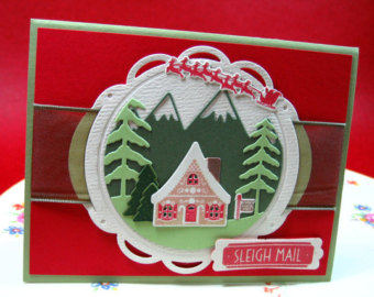 House Workshop Santa Reindeer North Pole Country Prim Clipart Clip Art